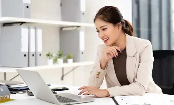 Woman at computer